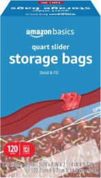 Amazon Basics Slider Quart Food Storage Bags, BPA Free, 120 Count (Previously Solimo) - Image 2