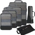 BAGAIL 4 Set/6 Set/8 Set Compression Packing Cubes Travel Accessories Expandable Packing Organizers (Half Mesh, 6-Black) - Image 2