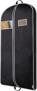BALEINE 1PK Heavy Duty Garment Bag with Shoe Storage Travel Bag for Dresses, Suit, Coats Travel Essential (43", Black) - Image 2