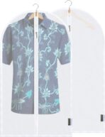 BALEINE 40'' Translucent Garment Bags, 2 Packs PEVA Dress Bag for Closet Clothes Dresses Suit Coats Storage (White, 2PK) - Image 2