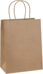 BagDream Gift Bags 8x4.25x10.5 100Pcs Brown Paper Gift Bags with Handles Bulk for Wedding, Party Favor, Grocery, Shopping, Retail, Merchandise Medium Kraft Paper Sacks - Image 2