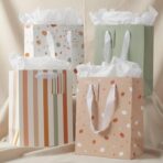 Beautiful Gift Bags Set of 4 - Medium Sized 9" Bags with Handles incl. Matching Tissue Paper, Cards & Small Stickers - Reusable & For Presents of Any Birthday, Weddings, Mothers Day & Other Occasion - Image 2