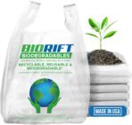Biodegradable Thank You Bags | 1000 Count - Bulk | Extra Thick, Strong, Recyclable, & Reusable | 100% Biodegradable Shopping Bags, Grocery/Restaurant/Supermarket | 12" x 6.5" x 22" | Made in USA - Image 2