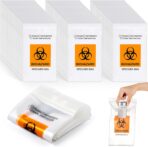 Biohazard Specimen Bags 6 x 9 Inch/ 15 x 25 cm Laboratory Sample Bag with Biohazard Logo Printing Top Sealable Suitable for Lab Test Facilities with External Document Bag(300 Pcs) - Image 2