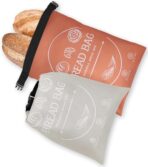 Bread Bags for Homemade, Beeswax Reusable Bread Bag for Sourdough 2-Pack, Large Reusable Waxed Food Storage Bag to Keep Sourdough Fresh, Freezer-Safe, Eco-Friendly (Orange&Grey) - Image 2
