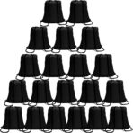 CAIHONG 100 Pack Drawstring Backpack Black Bulk Drawstring Bags Nylon String Backpack Gym Cinch Sack Backpack Sport Bag Draw String Party Bags for Men or Women - Image 2