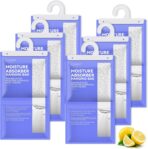 CLEVAST Moisture Absorbers Packets - 15.2 OZ, 6 Pack, Lemon Fragrance Big Dehumidifier Bags for Closet, Hanging Humidity Absorber in Wardrobes, Bedrooms, Bathrooms - Image 2