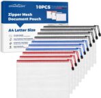 Charmount A4 Mesh Zipper Pouch Bags, Waterproof Plastic Document Organizer Folders, Multipurpose File Bags for Office, School, Toys, Board Games, Puzzles, Travel, and Home Storage Supplies-10 Pack - Image 2