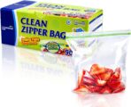 Clean Zipper Bag Medium 90 Bags, LDPE, BPA FREE, Food Storage Bags, Freezer Bags - Image 2