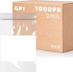 Clear Plastic Reclosable Zip Bags - GPI Case of 1000 4" x 6" 2 mil Thick Strong & Durable Poly Baggies With Resealable Zipper Top Lock & write-on white block, for storage, packaging & shipping - Image 2