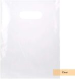 ClearBags 100 Clear Handle Bags 9x12, Extra Thick 2.25 Mil Retail Plastic Shopping Merchandise Gift Bags Tear Resistant Strong Durable Anti Stretch For Small Business LDPE Die Cut, 100% Recyclable - Image 2