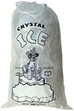 Crystal Clear Plastic Ice Bags with Cotton Draw String, 10 lb., Pack of 100 - Image 2