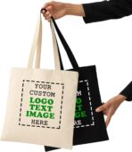 Custom Tote Bags with Logo | Pack of 10/25/50/100/250 | Bulk Tote Bags for Small Business |%100 Canvas Reusable Bags for Promotional Items - Image 2