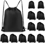 Drawstring Backpack 20Pcs Drawstring Bags, Draw String Back Bag Drawstring Bags Bulk for Sports, Gym, Travel, Swimming, Beach (Black) - Image 2