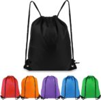 Drawstring Backpack 6 Colors Drawstring Bags, Draw String Back Bag Drawstring Bags Bulk for Sports, Gym, Travel, Swimming, Beach (6 PACK) - Image 2