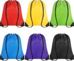 Drawstring Backpack Bulk 6 PCS, Drawstring Bags String Backpack Cinch Sack Gym Bags for Sport Trip Beach Swimming, 6 Color - Image 2