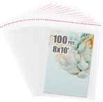 Egofine Self Sealing Cellophane Bags 100 PCS Clear Resealable Sleeves Bags for 8x10 Photo Mats, Bag Size: 8.26x10.3 inches for 8x10 Mats - Image 2