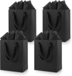 Epoesch Black Small Gift Bags with Handles and Tissue Paper, 8x5x10 Inch 4 Pack Paper Bags for Men, Women, Birthdays Party, Baby Showers, Weddings, Valentine's Day, Easter, Anniversaries (Black small - 4Pcs) - Image 2