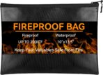 Fireproof Document Bag (10"x13.5"), Waterproof Holder with Zipper for Passport, Important Papers, Cash, Money and Valuables, Secure Storage Organizer for Travel, Home, Office - Image 2