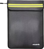 Fireproof Waterproof Money Document Bag - 15"x 11" Safe Zipper Bags with Reflective Strip, Fire & Water Proof Storage Organizer Pouch for Important Documents Holder,File,Cash,Passport,Tablet (Black) - Image 2