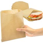 Fit Meal Prep 200 Pack Paper Sandwich Bags 7 x 6”, Greaseproof Snack Bags, Unbleached Pastry Bag, Recyclable Small Brown Paper Bags, Cookie Sleeves, Food Packing for Bakery, Donuts - Image 2