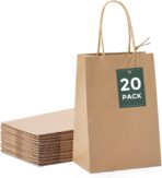 GSSUSA Brown Paper Bags 5.25x3.75x8 20Pcs, Small Gift Paper Bag with Handles Bulk, Graduation Gift, Sturdy Kraft Paper, Retail Shopping Bags, Party Favor, Christmas - Image 2