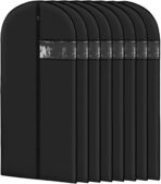 Garment Bags for Hanging Clothes 8 packs Washable Black Suit Bags for Closet Storage and Travel with Clear Window (43 inches) - Image 2
