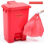 Geiserailie 1 Set 5.3 Gallon Biohazard Trash Can with Foot-Operated Self-Closing Lid, Biohazard Labels & Bags for Lab Industrial Infectious Waste Disposal, Step to Open, Step Again to Close - Image 2