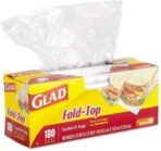 Glad Fold Top Sandwich Bags, Plastic Bags 180-Count - Image 2