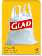 Glad Tall Kitchen Trash Bags 13 Gallon, Unscented Garbage Bags, Handle-Tie, 50 Count - Image 2