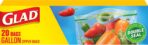 Glad Zipper Food Storage Plastic Bags, Gallon, 20 Count (Packaging May Vary) - Image 2