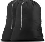 Handy Laundry Nylon XL - Large Capacity with Locking Drawstring, Machine Washable, Fits Laundry Baskets or Hampers, Holds 3 Loads of Clothes - Black (Pack of 2) - Image 2