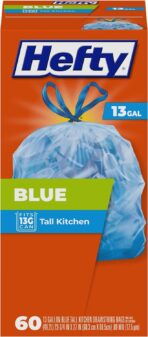 Hefty Blue Trash Bags, Blue, 13 Gallon, 60 Count - Image 2