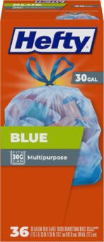 Hefty Blue Trash Bags, Blue, 30 Gallon, 36 Count - Image 2