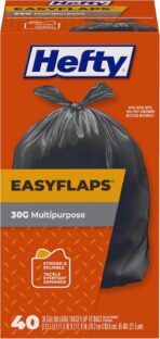 Hefty Easy Flaps Multipurpose Large Trash Bags, 30 Gallon, 40 Count - Image 2