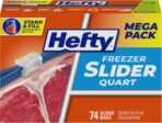 Hefty Slider Freezer Kitchen Storage Bags, Quart Size, 74 Count - Image 2
