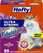 Hefty Ultra Strong 13 Gallon Trash Bags, Tall Kitchen Trash Bags 13 Gallon Size, Resist Leaks, Punctures, and Rips, Continuous Odor Control, White, Fabuloso Scent, 80 Bags - Image 2