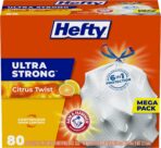 Hefty Ultra Strong Tall Kitchen Trash Bags, Citrus Twist Scent, 13 Gallon, 80 Count - Image 2
