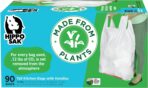 Hippo Sak - Plant Based Tall Kitchen Garbage Bags with Ergonomic Handles - 13 Gallon Trash Bags - Recyclable & Eco Friendly - Super Strong and Leak Proof Tall Kitchen Trash Bags (90 Count) - Image 2