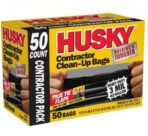 Husky Contractor Trash Bags, 42 Gallon, Heavy Duty, 50 Count – Tear Resistant, Black - Image 2