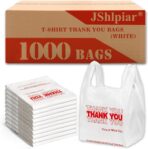 JShlpiar 1000-Pack White Plastic Thank You Shopping Bags (11.5" x 6.5" x 21") – Bulk Grocery, Takeout, T-Shirt & Retail Carry Bags - Image 2