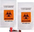 Klmnop 150Pcs Biohazard Specimen Bags, 6x9.8in with Biohazard Logo Printing, Ziplock Top Laboratory Sample Bag with Outside Pocket Paperwork Pouch(Clear) - Image 2