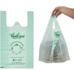(Large) OrangeBio Certified Home Compostable Shopping Bags, 200ct, 12"x 6" x 20" (Extra Thick), Hold 20 lbs, Thank You/Grocery/Take Out/T Shirt/To-Go Bags for Retail, Grocery Store - Image 2