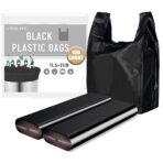 LimonLaviu Black Plastic Grocery Bags, 100 Pack, 11.5'x 6.5" x 21', 22 Pound Capacity, Heavy Duty, Unscented - Image 2