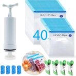 MOMODA Sous Vide Cooking Bags - Set of 40 | BPA-Free Reusable Vacuum Seal Bags with Air Valve for Joule and Anova Cookers | Freezer Safe Vacuum Food Storage Bags with Upgraded Hand Pump Included - Image 2