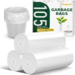 Magesh 4 Gallon Trash Bag Strong, Leakage-Free, Small Garbage Bags Unscented Thick for Bathroom, Office, Kitchen Small Trash Can, 15L, 105 Bags, Clear - Image 2