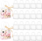 Mauproy 30 Pack Clear Gift Bags with Handles, Party Favor Bags with Ribbons and Tags, Reusable Goodie Tote Bags for Mother's Day Wedding Baby Shower (5.9” x 6.3” x 2.8") - Image 2