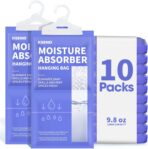 Moisture Absorbers 10 Pack, 9.8 Oz Compact Dehumidifier Bags & Packs, Moisture Hanging Bag, Humidity Absorbers, Closet Deodorizer Against Musty Odors, 11.8'' x 6.3'' - Image 2