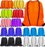 PAXCOO 30Pcs Drawstring Backpack Bulk Drawstring Bags Cinch Sack Bag Nylon Draw String Sport Bag, 10 Colors - Image 2