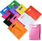 Plastic Party Favor Small Gift Bags, 100 PCS 6" x 8" Goodie Bags for Kids, Candy Treat Pouches Bulk with Handle for Kids' Birthday Party, Thanksgiving, Christmas, Halloween, 10 Colors - Image 2